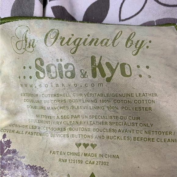 Women’sVintage Sonia & Kyo Black Leather Double-Breasted Jacket - Picture 3 of 11